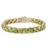 14K YELLOW GOLD 56.00CT PERIDOT BRACELET