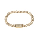 14K YELLOW GOLD 3.91CT DIAMOND CUBAN BRACELET