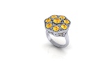 14K WHITE GOLD 3.00CT CITRINE 1.00CT DIAMOND RING