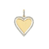 14K YELLOW GOLD 2.79CT GOLD HEART MEMORY PENDANT