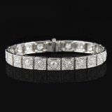 18K WHITE GOLD 6.32CT DIAMOND BRACELET