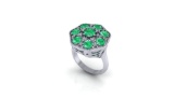 14K WHITE GOLD 3.00CT EMERALD 1.00CT DIAMOND RING