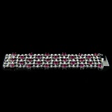 18K WHITE GOLD 39.84CT RUBY 10.31CT DIAMOND BRACELET