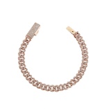 10K ROSE GOLD 3.97CT DIAMOND CUBAN BRACELET
