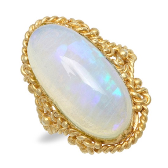 14K YELLOW GOLD 10.00CT OPAL RING