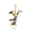 14K YELLOW GOLD 2.00CT MULTICOLOR DIAMOND  CHARACTER PENDANT