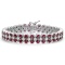 14K WHITE GOLD 4.25CT RUBY 2.93CT DIAMOND BRACELET