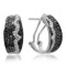 14K WHITE GOLD 1.40CT BLACK & WHITE DIAMOND EARRINGS