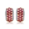 14K YELLOW GOLD 3.00CT RUBY 0.40CT DIAMOND EARRINGS