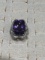 14K WHITE GOLD 14.19CT AMETHYST 1.48CT DIAMOND RING