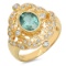 14K YELLOW GOLD 1.19CT EMERALD 1.55CT DIAMOND RING