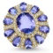 14K YELLOW GOLD 9CT TANZANITE 1.40CT DIAMOND RING