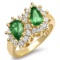 14K YELLOW GOLD 1.55CT TSAVORITE 1.05CT DIAMOND RING