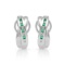 14K WHITE GOLD 0.15CT EMERALD 0.15CT DIAMOND EARRINGS