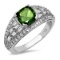 14K WHITE GOLD 1.05CT TOURMALINE 1.450CT DIAMOND RING