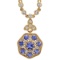14K YELLOW GOLD 3.50CT TANZANITE 1.05CT DIAMOND PENDANT