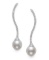 14KT WG 9-10MM FRESH WATER PEARL & DIAMOND EARRING