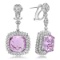 18K WHITE GOLD 19CT KUNZITE 2.50CT DIAMOND EARRINGS