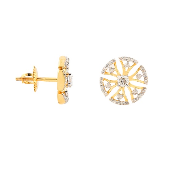 14K YELLOW GOLD 0.55CT DIAMOND EARRINGS