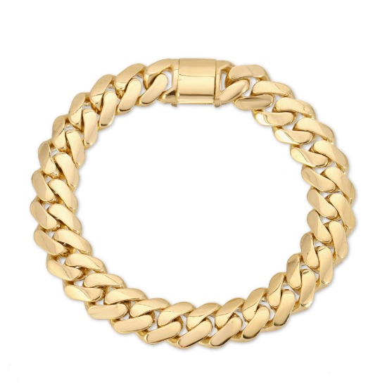 14K SOLID GOLD 10MM CUBAN LINK BRACELET (7.5INCH)
