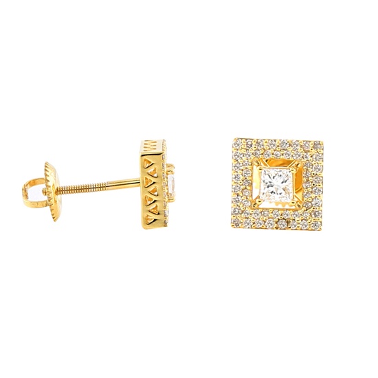 14K YELLOW GOLD 0.76CT DIAMOND EARRINGS