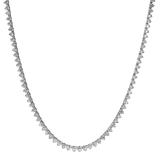 14K WHITE GOLD 8.00CT DIAMOND NECKLACE