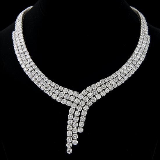 18K WHITE GOLD 55.75CT DIAMOND NECKLACE