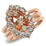 14K ROSE GOLD 1.52CT CHAMPAGNE DIAMOND RING