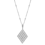14K WHITE GOLD 3.00CT DIAMOND PENDANT & 0.65CT DIAMOND CHAIN