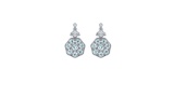14K WHITE GOLD 7.00CT AQUAMARINE 2.00CT DIAMOND EARRINGS