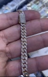 10K YELLOW GOLD 4.00CT DIAMOND CUBAN LINK BRACELET
