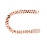 14K ROSE GOLD 7.04CT DIAMOND CUBAN BRACELET
