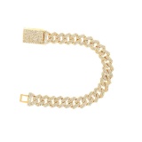 14K YELLOW GOLD 9.00CT DIAMOND CUBAN BRACELET