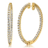 14K YELLOW GOLD 4.55CT DIAMOND EARRINGS