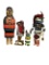 Vintage Native Indian American carved wood Kachina doll collection lot of3