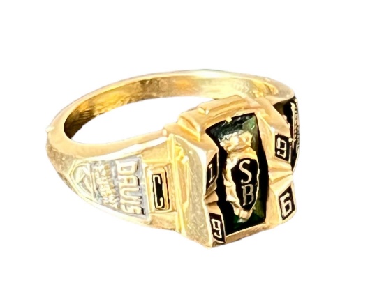 Vintage student cheerleader Davis gold ring 14K