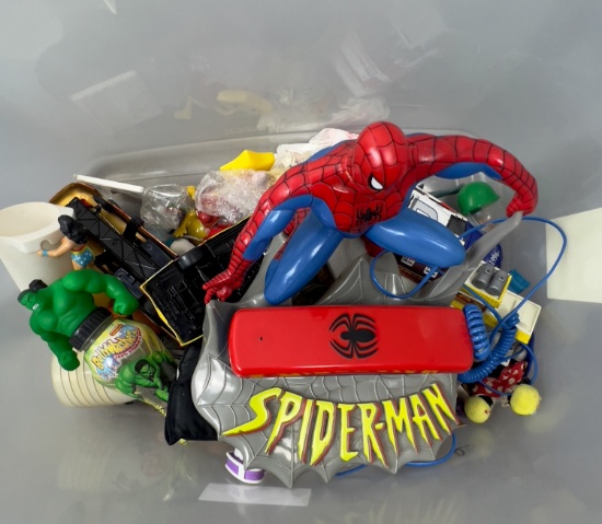 Vintage action figure toy car collection lot hulk wonder woman Spider-Man