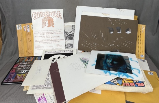 Vintage epherma collection lot Photo concert poster drawing
