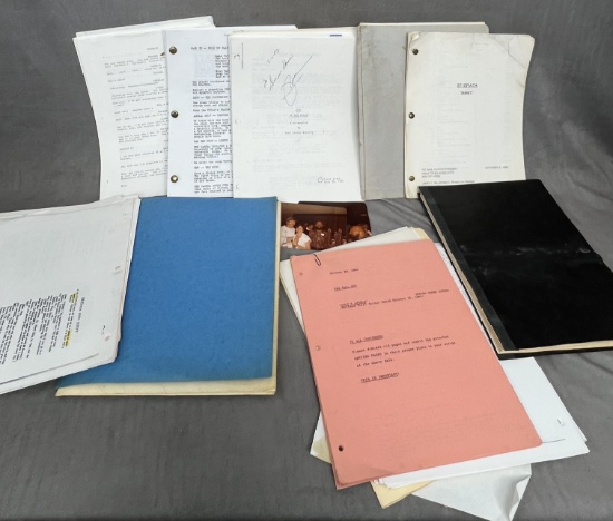 Various Hollywood movie film script paperwork