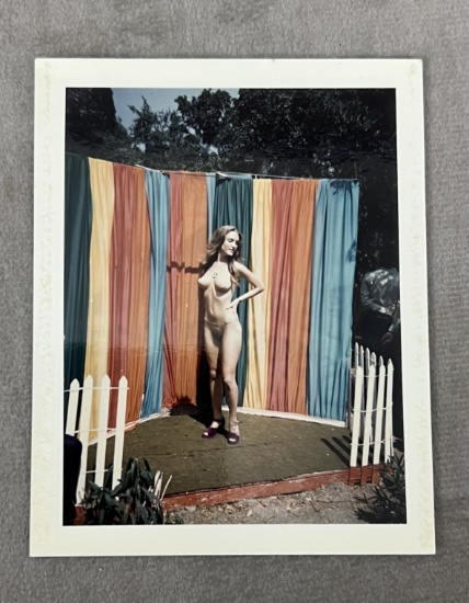 Vintage Pin Up Nude Female Model Polaroid Photo Photograph