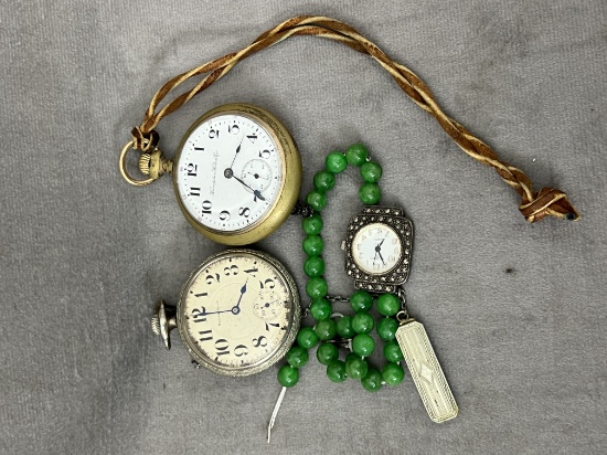 Sterling silver wristwatch pocket watch collection lot