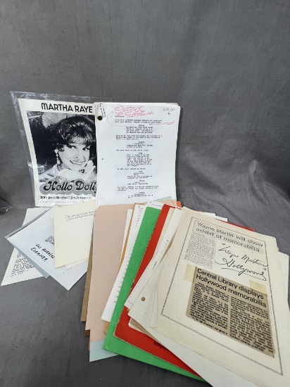 Wayne Martin, Judy Garland, other Hollywood related memorabilia papers epherma