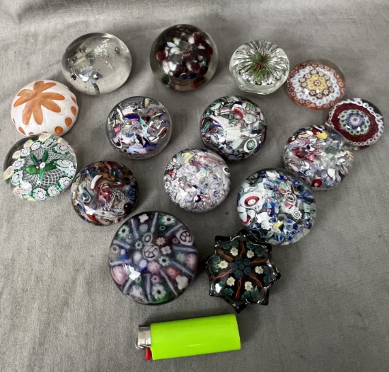 Antique vintage art glass paperweight collection lot