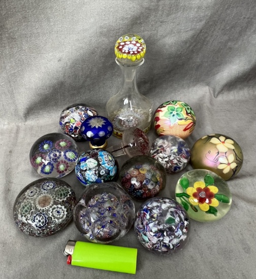 Antique vintage art glass paperweight collection lot