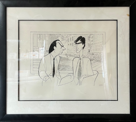 Al Hirschfeld find art lithograph pencil signed law and order with COA