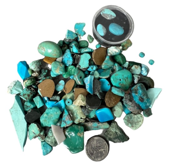 Vintage old turquoise stone loose collection jeweler dealer Collection lot