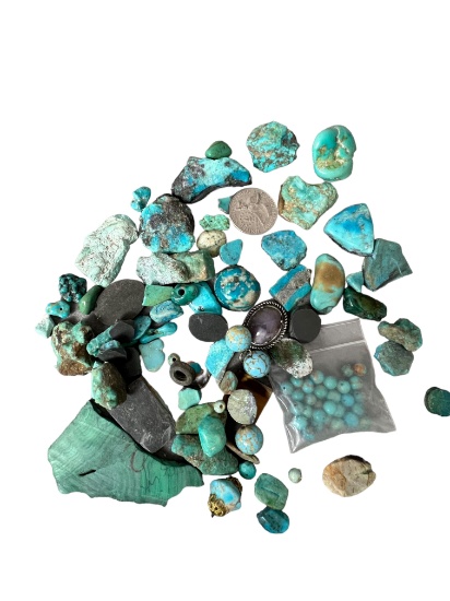 Vintage old turquoise stone loose collection jeweler dealer Collection lot