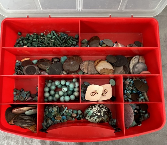 Old turquoise malachite stone loose collection jeweler dealer Collection lot