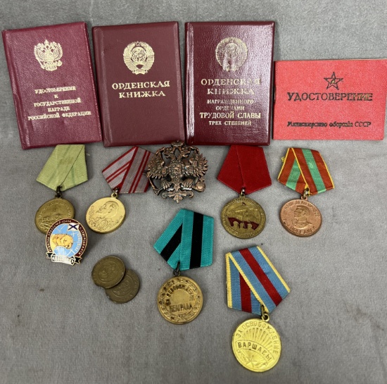 Vintage Russian Soviet military medal collection lot