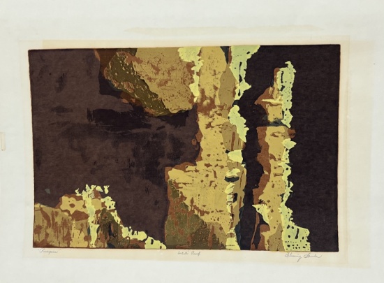Vintage abstract serigraph pencil signed by Blesssing Semler artist proof